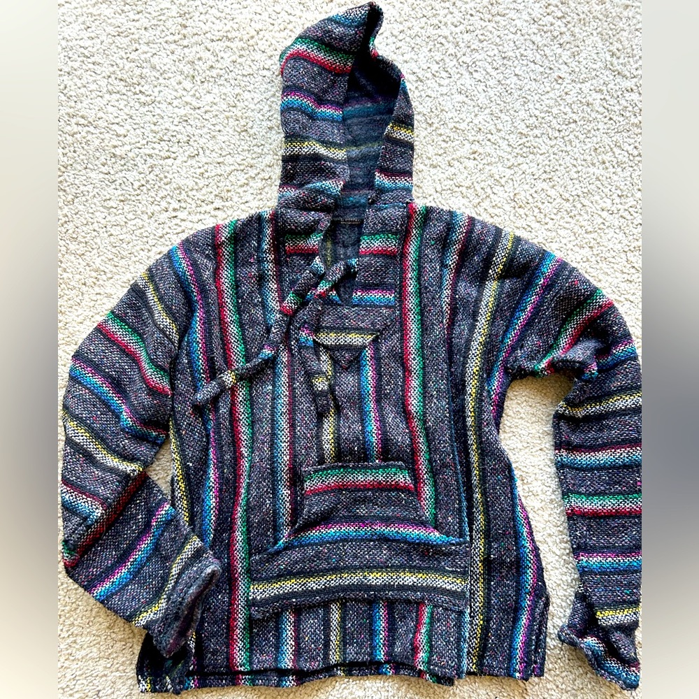 Multicolor Striped Women's Poncho